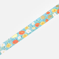 Cute Kawaii BGM Washi / Masking Deco Tape - Beautiful Poppy Flower Bloom Garden Love - for Journal Agenda Planner Diary Craft Scrapbook Gift