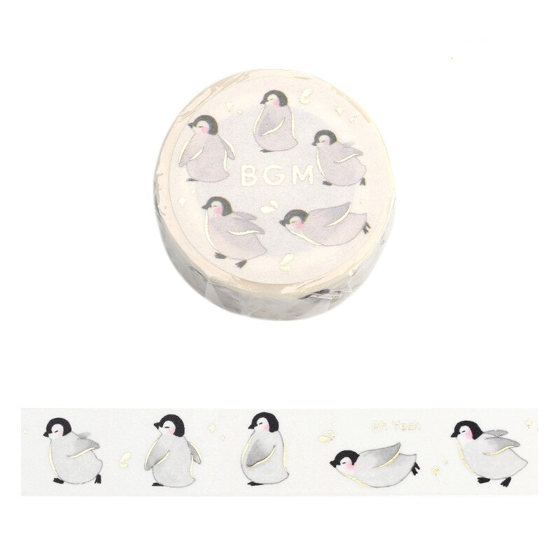 Cute Kawaii BGM Washi / Masking Deco Tape - Penguin - for Journal Agenda Planner Diary Craft Scrapbook Gift