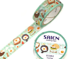 Cute Kawaii Saien Washi / Masking Deco Tape - Breakfast Egg Brunch Food - for Scrapbooking Journal Planner Craft Diary Planner Gift