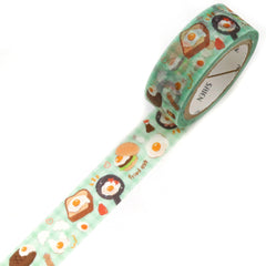 Cute Kawaii Saien Washi / Masking Deco Tape - Breakfast Egg Brunch Food - for Scrapbooking Journal Planner Craft Diary Planner Gift