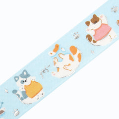 Cute Kawaii BGM Washi / Masking Deco Tape - Playful Cat Kitten Feline Pet Ball of Yarn - for Journal Agenda Planner Diary Craft Scrapbook Gift