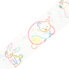 Cute Kawaii BGM Washi / Masking Deco Tape - Whimsical Colorful Animal Drawing Illustration Cat Dog Rabbit Pet - for Journal Agenda Planner Diary Craft Scrapbook Gift