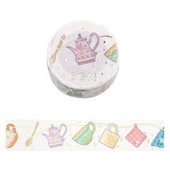 Cute Kawaii BGM Washi / Masking Deco Tape - Beautiful Kitchen Accessories Mug Tea pot Mitten Chef Cook Party Garland - for Journal Agenda Planner Diary Craft Scrapbook Gift