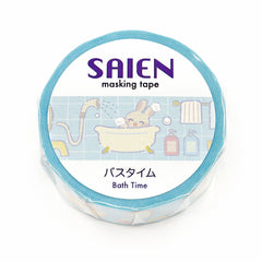 Cute Kawaii Saien Washi / Masking Deco Tape - Rabbit Bunny Bath Time - for Scrapbooking Journal Planner Craft Diary Planner Gift