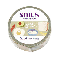 Cute Kawaii Saien Washi / Masking Deco Tape - Good Morning Breakfast Egg Toast Cereal Oat Banana - for Scrapbooking Journal Planner Craft Diary Planner Gift