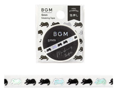 Cute Kawaii BGM Thin Washi / Masking Deco Tape - Kitty Cat Pet Kitten Feline - for Scrapbooking Journal Planner Craft Diary Notebook Gift