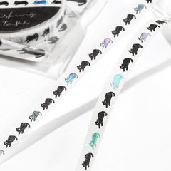 Cute Kawaii BGM Thin Washi / Masking Deco Tape - Kitty Cat Pet Kitten Feline - for Scrapbooking Journal Planner Craft Diary Notebook Gift