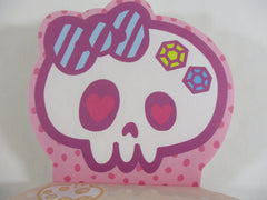 Cute Kawaii HTF Rare Collectible Q-lia Skull Halloween Diecut 4 x 6 Inch Notepad / Memo Pad - Stationery Designer Paper Collection
