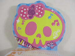 Cute Kawaii HTF Rare Collectible Q-lia Skull Halloween Diecut 4 x 6 Inch Notepad / Memo Pad - Stationery Designer Paper Collection