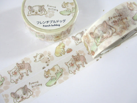 Cute Kawaii Saien Washi / Masking Deco Tape - Dog Bulldog Pet - for Scrapbooking Journal Planner Craft