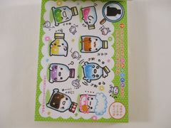 Cute Kawaii VHTF Vintage Collectible Q-Lia Soda Drink Bubble Theme 4 x 6 Inch Notepad / Memo Pad - Stationery Designer Paper Collection