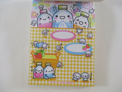Cute Kawaii VHTF Vintage Collectible Q-Lia Soda Drink Bubble Theme 4 x 6 Inch Notepad / Memo Pad - Stationery Designer Paper Collection