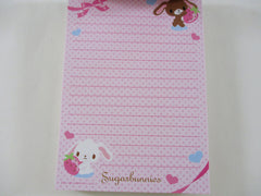 Cute Kawaii Collectible Vintage HTF Sanrio Sugar Bunnies 2009 B 4 x 6 Inch Notepad / Memo Pad - Stationery Designer Paper Collection