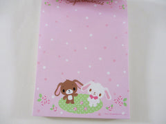 Cute Kawaii Collectible Vintage HTF Sanrio Sugar Bunnies 2009 B 4 x 6 Inch Notepad / Memo Pad - Stationery Designer Paper Collection