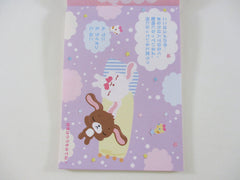 Cute Kawaii Collectible Vintage HTF Sanrio Sugar Bunnies 2009 B 4 x 6 Inch Notepad / Memo Pad - Stationery Designer Paper Collection