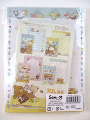 Cute Kawaii San-X ʕ •ᴥ• ʔ Rilakkuma Pizza Party Letter Set Pack - 2024 A - Stationery Writing Paper Envelope Penpal