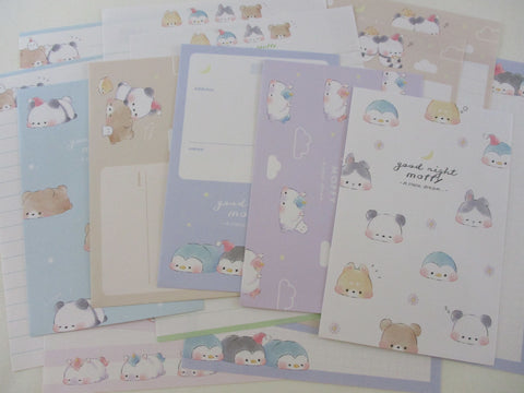 Cute Kawaii Kamio Good Night Moffy Animal Bear Panda Penguin Unicorn Letter Sets Stationery - writing paper envelope