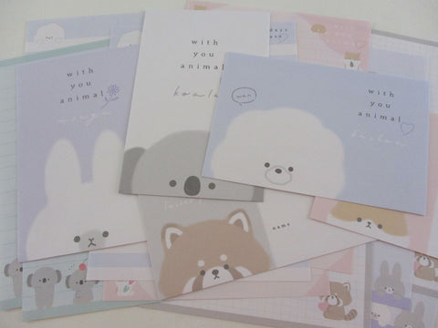 Cute Kawaii Kamio Animal with you Rabbit Hamster Koala Panda Dog Letter Sets Stationery - writing paper envelope