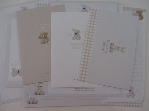 Cute Kawaii Q-Lia Fluffy Bear Bunny Dog Letter Sets - Stationery Writing Paper Envelope Penpal