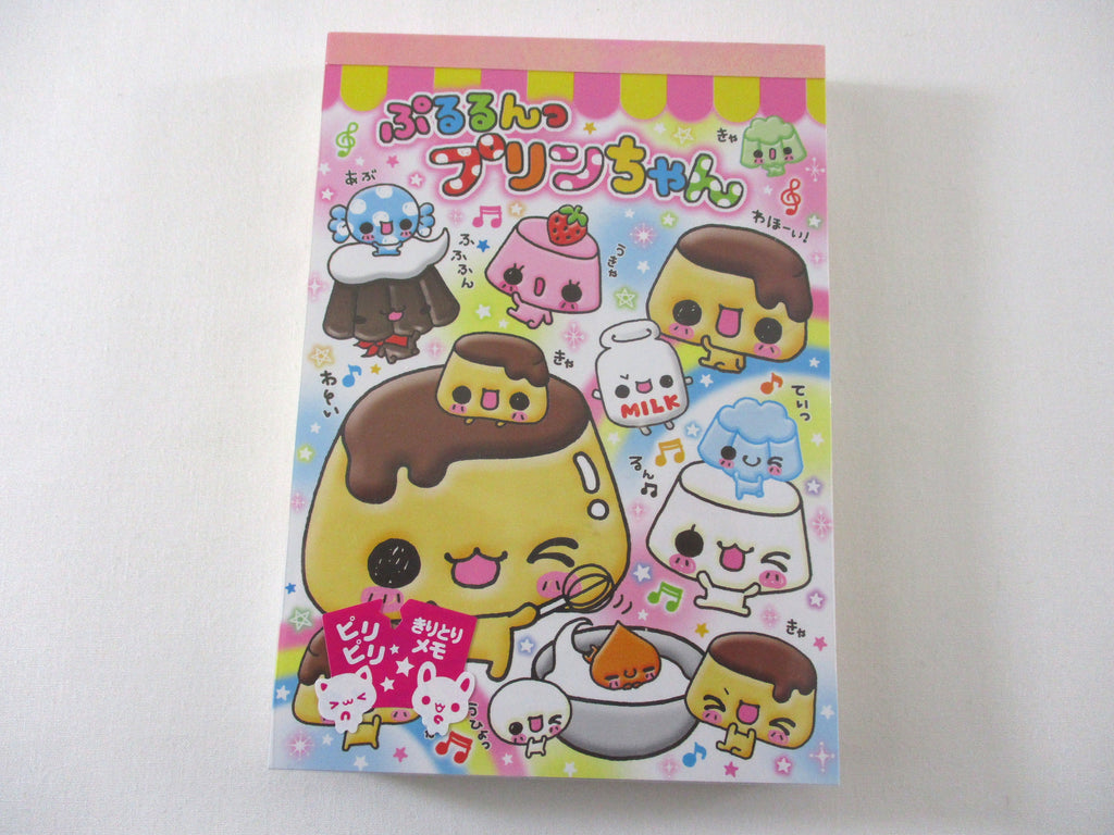 Cute Kawaii VHTF Vintage Rare Collectible Kamio Pudding Strawberry Milk Friends 4 x 6 Inch Notepad / Memo Pad - Stationery Designer Paper Collection Gift