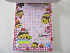 Cute Kawaii VHTF Vintage Rare Collectible Kamio Pudding Strawberry Milk Friends 4 x 6 Inch Notepad / Memo Pad - Stationery Designer Paper Collection Gift