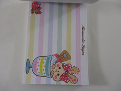 Rare ❤︎ Vintage *ੈ✩‧₊˚ Collectible ✿ Gift - Cute Kawaii VHTF Vintage Collectible Kamio Bunny Rabbit Romantic Sugar 4 x 6 Inch Notepad / Memo Pad - Stationery Designer Paper Collection