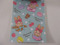 Rare ❤︎ Vintage *ੈ✩‧₊˚ Collectible ✿ Gift - Cute Kawaii VHTF Vintage Collectible Kamio Bunny Rabbit Romantic Sugar 4 x 6 Inch Notepad / Memo Pad - Stationery Designer Paper Collection