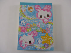 Rare ❤︎ Vintage *ੈ✩‧₊˚ Collectible ✿ Gift - Cute Kawaii VHTF Q-Lia Candy Twins Rabbit Bunny Hamster Panda Friends 4 x 6 Inch Notepad / Memo Pad - Stationery Designer Paper Collection Gift