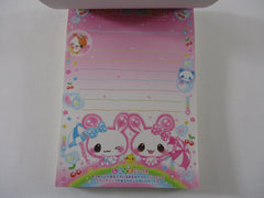 Rare ❤︎ Vintage *ੈ✩‧₊˚ Collectible ✿ Gift - Cute Kawaii VHTF Q-Lia Candy Twins Rabbit Bunny Hamster Panda Friends 4 x 6 Inch Notepad / Memo Pad - Stationery Designer Paper Collection Gift