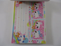 Rare ❤︎ Vintage *ੈ✩‧₊˚ Collectible ✿ Gift - Cute Kawaii VHTF Q-Lia Candy Twins Rabbit Bunny Hamster Panda Friends 4 x 6 Inch Notepad / Memo Pad - Stationery Designer Paper Collection Gift