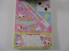 Rare ❤︎ Vintage *ੈ✩‧₊˚ Collectible ✿ Gift - Cute Kawaii VHTF Q-Lia Candy Twins Rabbit Bunny Hamster Panda Friends 4 x 6 Inch Notepad / Memo Pad - Stationery Designer Paper Collection Gift