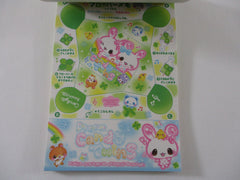 Rare ❤︎ Vintage *ੈ✩‧₊˚ Collectible ✿ Gift - Cute Kawaii VHTF Q-Lia Candy Twins Rabbit Bunny Hamster Panda Friends 4 x 6 Inch Notepad / Memo Pad - Stationery Designer Paper Collection Gift