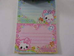 Rare ❤︎ Vintage *ੈ✩‧₊˚ Collectible ✿ Gift - Cute Kawaii VHTF Q-Lia Candy Twins Rabbit Bunny Hamster Panda Friends 4 x 6 Inch Notepad / Memo Pad - Stationery Designer Paper Collection Gift