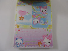 Rare ❤︎ Vintage *ੈ✩‧₊˚ Collectible ✿ Gift - Cute Kawaii VHTF Q-Lia Candy Twins Rabbit Bunny Hamster Panda Friends 4 x 6 Inch Notepad / Memo Pad - Stationery Designer Paper Collection Gift