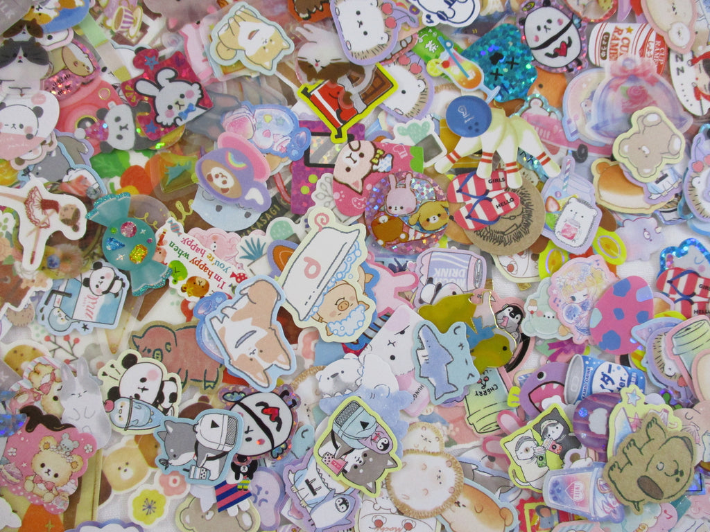 Grab Bag Stickers: 300 pcs for Scrapbook Journal Craft Planner Organizer Gift Cute Kawaii