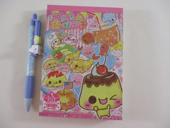 Cute Kawaii VHTF Vintage Rare Collectible Crux Happy Food Friends Pudding Tempura 4 x 6 Inch Notepad / Memo Pad - Stationery Designer Paper Collection Gift