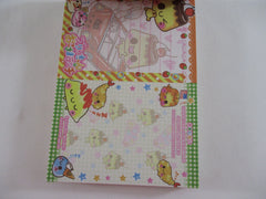 Cute Kawaii VHTF Vintage Rare Collectible Crux Happy Food Friends Pudding Tempura 4 x 6 Inch Notepad / Memo Pad - Stationery Designer Paper Collection Gift