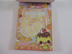 Cute Kawaii VHTF Vintage Rare Collectible Crux Happy Food Friends Pudding Tempura 4 x 6 Inch Notepad / Memo Pad - Stationery Designer Paper Collection Gift