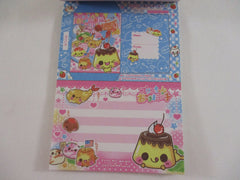 Cute Kawaii VHTF Vintage Rare Collectible Crux Happy Food Friends Pudding Tempura 4 x 6 Inch Notepad / Memo Pad - Stationery Designer Paper Collection Gift