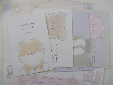 Cute Kawaii Kamio Dog Shiba Bear Dino Kuma Raccoon Animal with you Letter Sets - Stationery Writing Paper Envelope Penpal