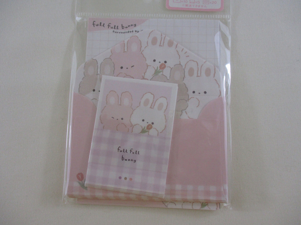 Cute Kawaii Q-Lia Bunny Full Rabbit MINI Letter Set Pack - Stationery Writing Note Paper Envelope Gift Surprise Note