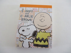 Cute Kawaii Peanuts Snoopy Mini Notepad / Memo Pad Kamio - Comic Orange - Stationery Journal Diary Gift