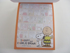 Cute Kawaii Peanuts Snoopy Mini Notepad / Memo Pad Kamio - Comic Orange - Stationery Journal Diary Gift
