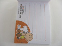 Cute Kawaii Peanuts Snoopy Mini Notepad / Memo Pad Kamio - Comic Orange - Stationery Journal Diary Gift