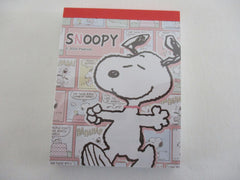 Cute Kawaii Peanuts Snoopy Mini Notepad / Memo Pad Kamio - Comic Red - Stationery Journal Diary Gift