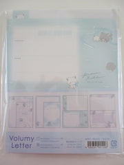 Cute Kawaii Q-lia Cat Kitten Ribbon Blue Letter Set Pack - Stationery Writing Paper Envelope Penpal Stationary Journal Gift