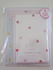 Cute Kawaii Q-lia Fruit Strawberry Lemon Little Tail Bird Letter Set Pack - Stationery Writing Paper Envelope Penpal Stationary Journal Gift