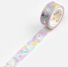 Cute Kawaii BGM Washi / Masking Deco Tape - Butterfly Butterflies Rainbow Dream Love - for Journal Agenda Planner Diary Craft Scrapbook Gift