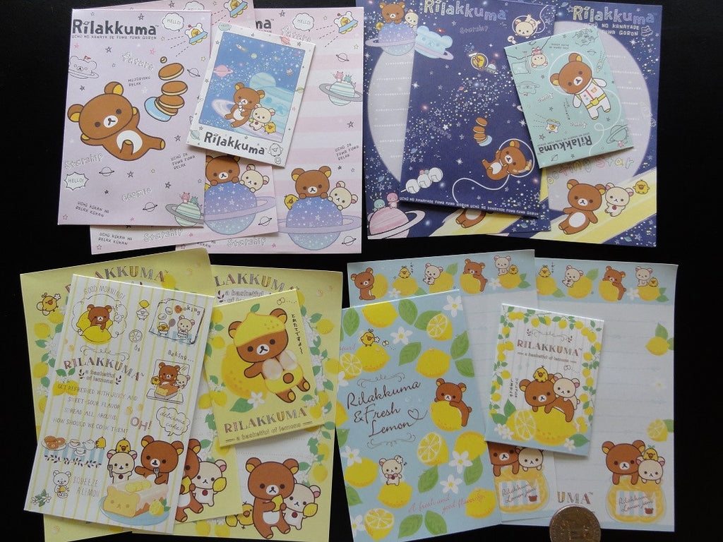 z San-X Rilakkuma Space and Lemon MINI Letter Paper + Envelope Theme Set