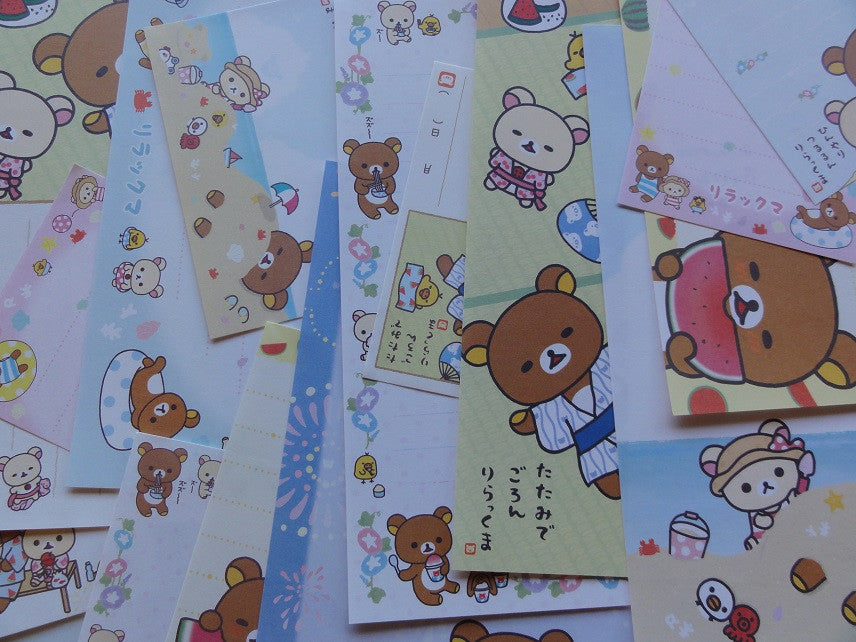 z San-X Rilakkuma Bear Summer Beach Memo Note Paper Set